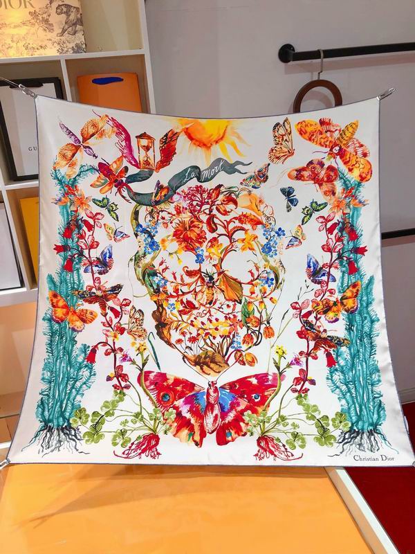 Dior silk scarf 90X90cm  E21 (24)